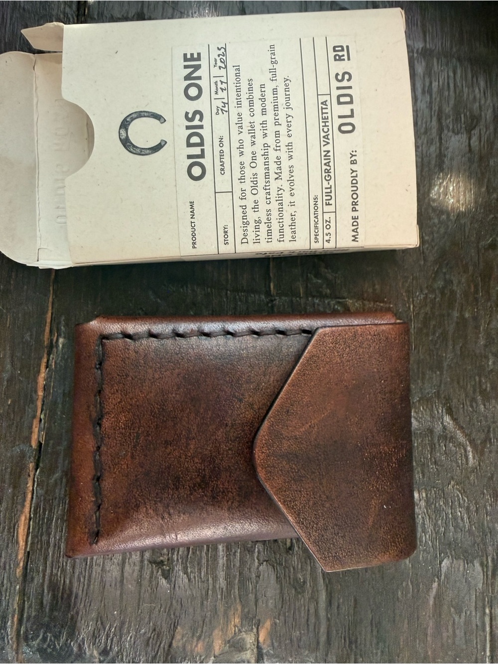OLDIS RD | Oldis One Brown Full-Grain Vachetta Wallet - Picture 4 of 6